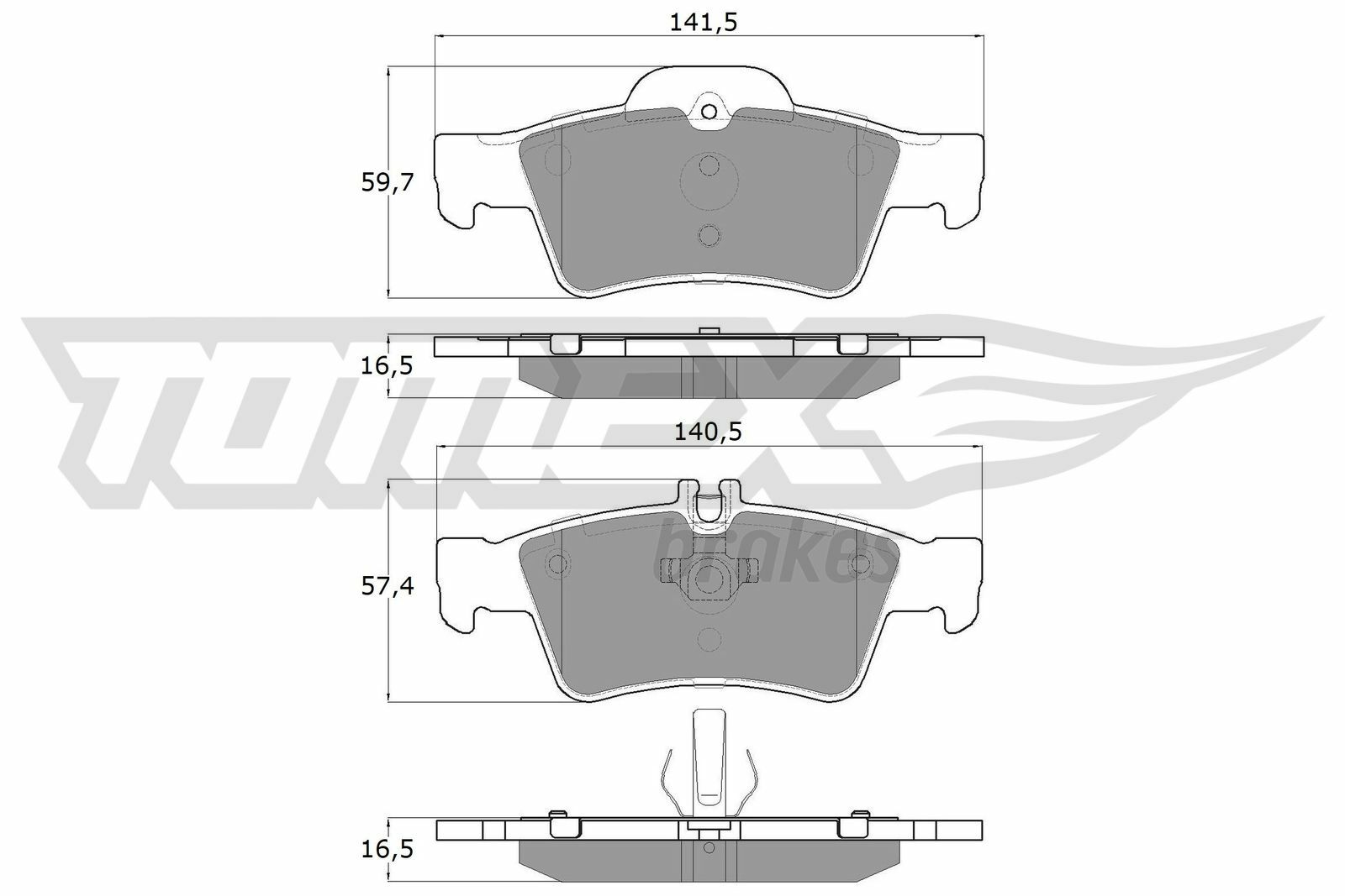 Sada brzdových destiček, kotoučová brzda TOMEX Brakes